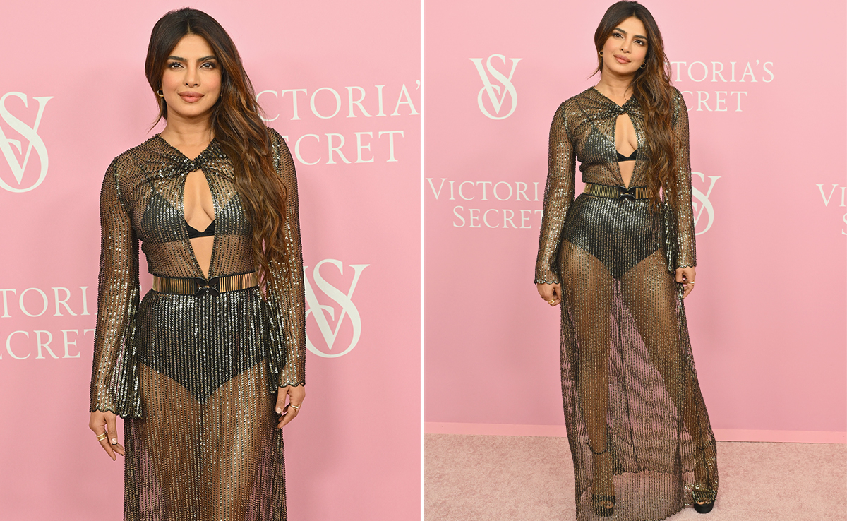 Priyanka Chopra Makes A Sheer Black Entry To The Victoria's Secret Fashion Show