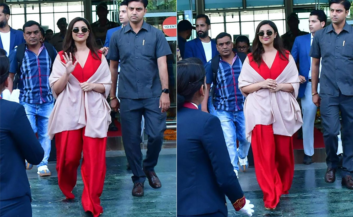 Parineeti Chopra's Airport Look Is Draped In The Colour Of Love, Ahead Of Wedding With Raghav Chadha