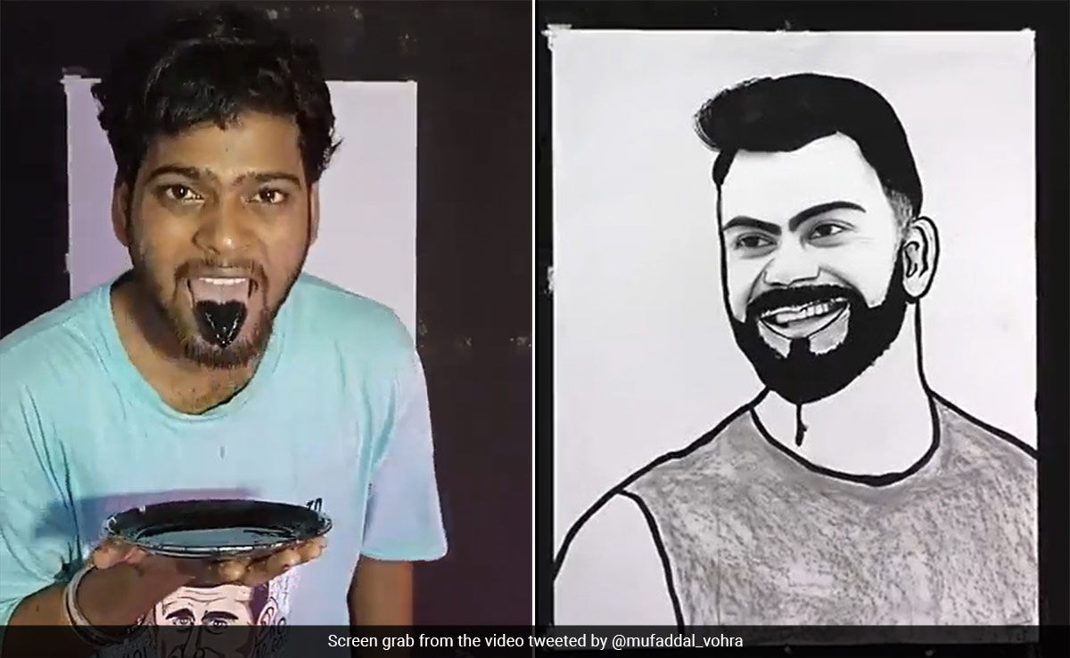 Watch: Artist Makes Virat Kohli's Portrait By Using His Tongue, Internet Call It "Absurd"