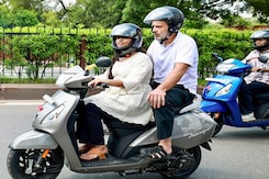 Watch: Rahul Gandhi Rides Pillion On College Student's Scooter In Jaipur Watch: Rahul Gandhi Rides Pillion On College Student's Scooter In Jaipur