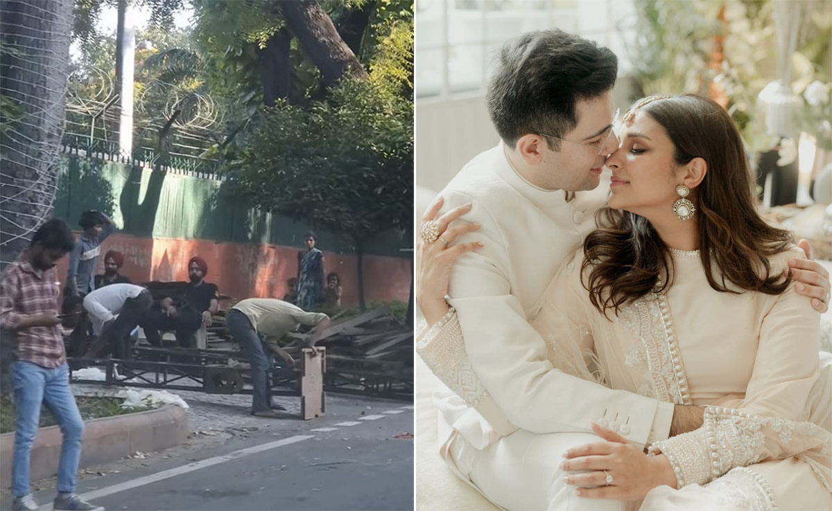 राघव चड्ढा और परिणीति चोपड़ा की शादी के लिए सजने लगा घर, वायरल हुआ नया वीडियो