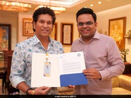 Jay Shah Presents 'Golden Ticket' To Sachin Tendulkar For ICC Cricket World Cup