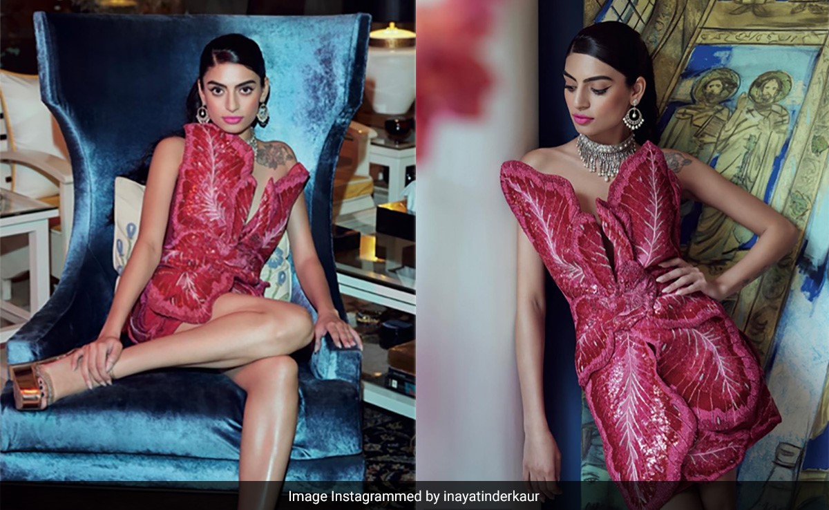 Princess Inayat Inder Kaur Of Patiala Makes For A Majestic Sight In A Rahul Mishra Petal Corset Mini Dress