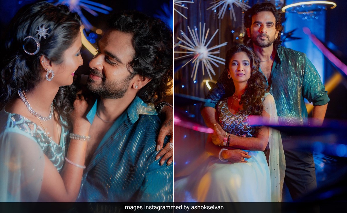 Keerthi Pandian And Ashok Selvan's Glitzy Wedding Reception Outfits Are Straight Out Of A Fairytale