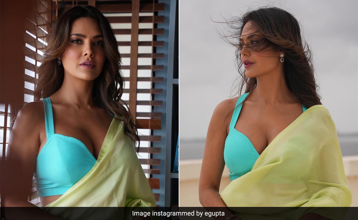 Esha Gupta's Colour Block <i>Saree</i> Brings Back Summer To Gloomy Days