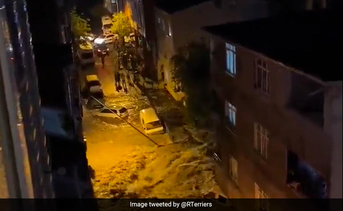 Watch: Water Gushes Down Street In Istanbul As Heavy Rain Triggers Flood