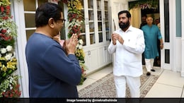 Day After Uddhav, Devendra Fadnavis' Visit, Eknath Shinde Visits Raj Thackeray's Home For Ganesh Festival
