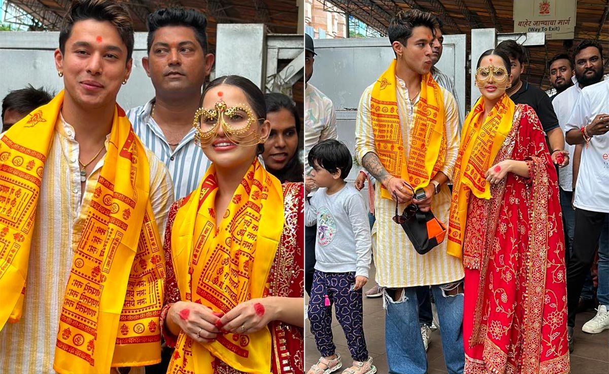 Uorfi Javed Is Wearing A Red <i>Sharara</i> Suit And Embellished Gold Spectacles. No, There's No Catch