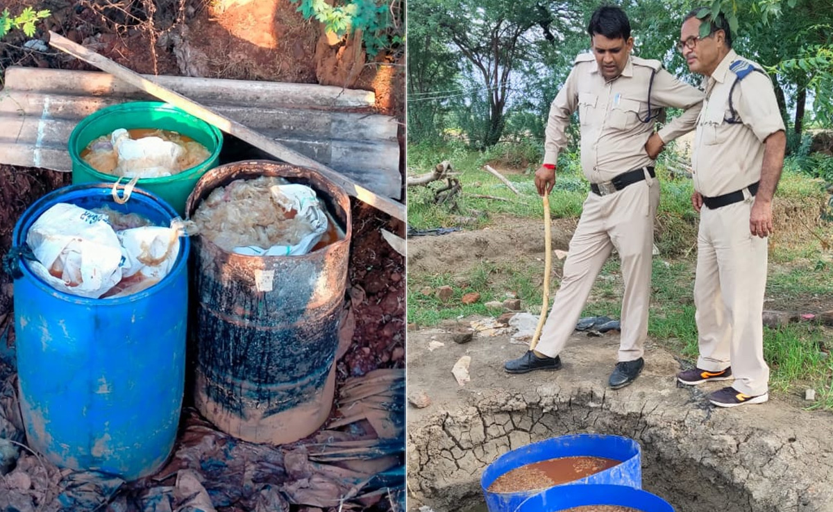 जमीन के नीचे छिपा था शराब का जखीरा, पुलिस ने खुदाई कर निकाला लाखों का स्टॉक
