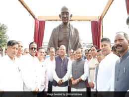 Himanta Sarma Unveils Gandhi Statue Outside Assam's New Assembly Complex Himanta Sarma Unveils Gandhi Statue Outside Assam's New Assembly Complex