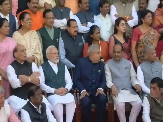 Watch: PM Modi, MPs' Group Photo At Old Parliament Building