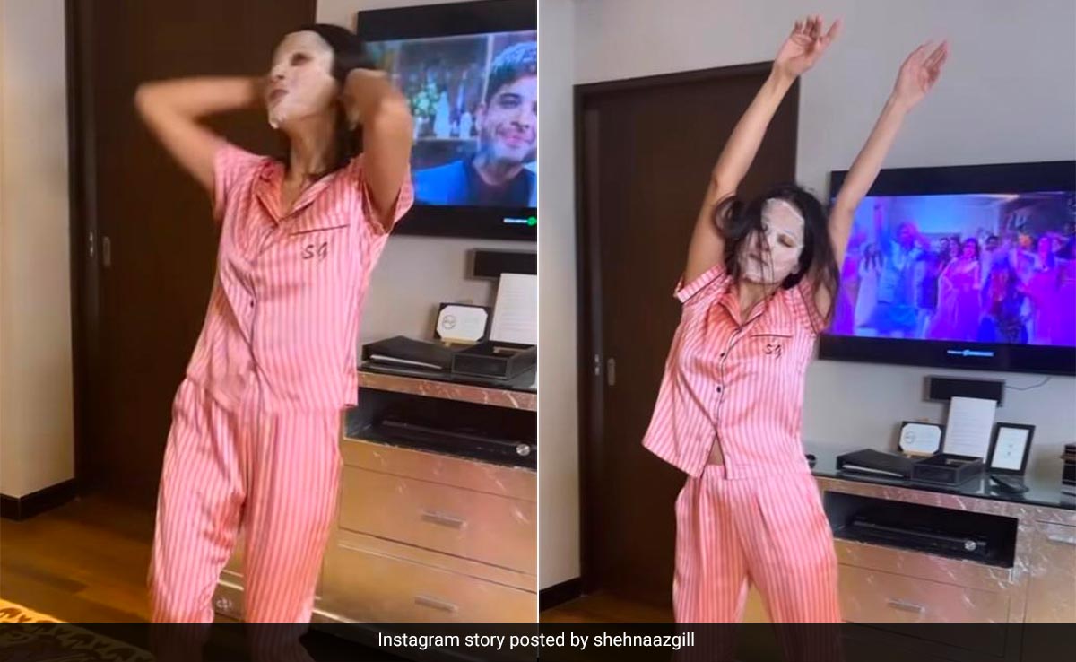 Shehnaaz Gill's Kind Of Self-Care Includes A Face Mask While Dancing To <i>Thank You For Coming's "Desi Wine"</i>