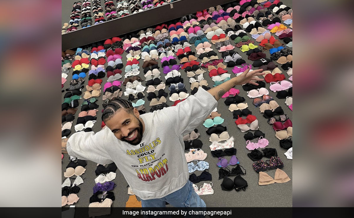 Rapper Drake Shows Off Massive Collection Of Lingerie Thrown At Him On Tour