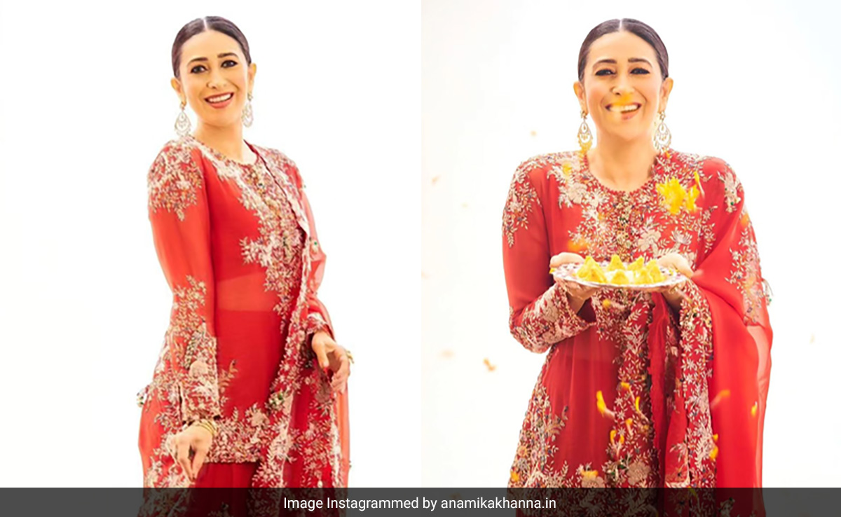Karisma Kapoor In An Anamika Khanna <i>Lehenga</i> Is Festive Splendour Redefined
