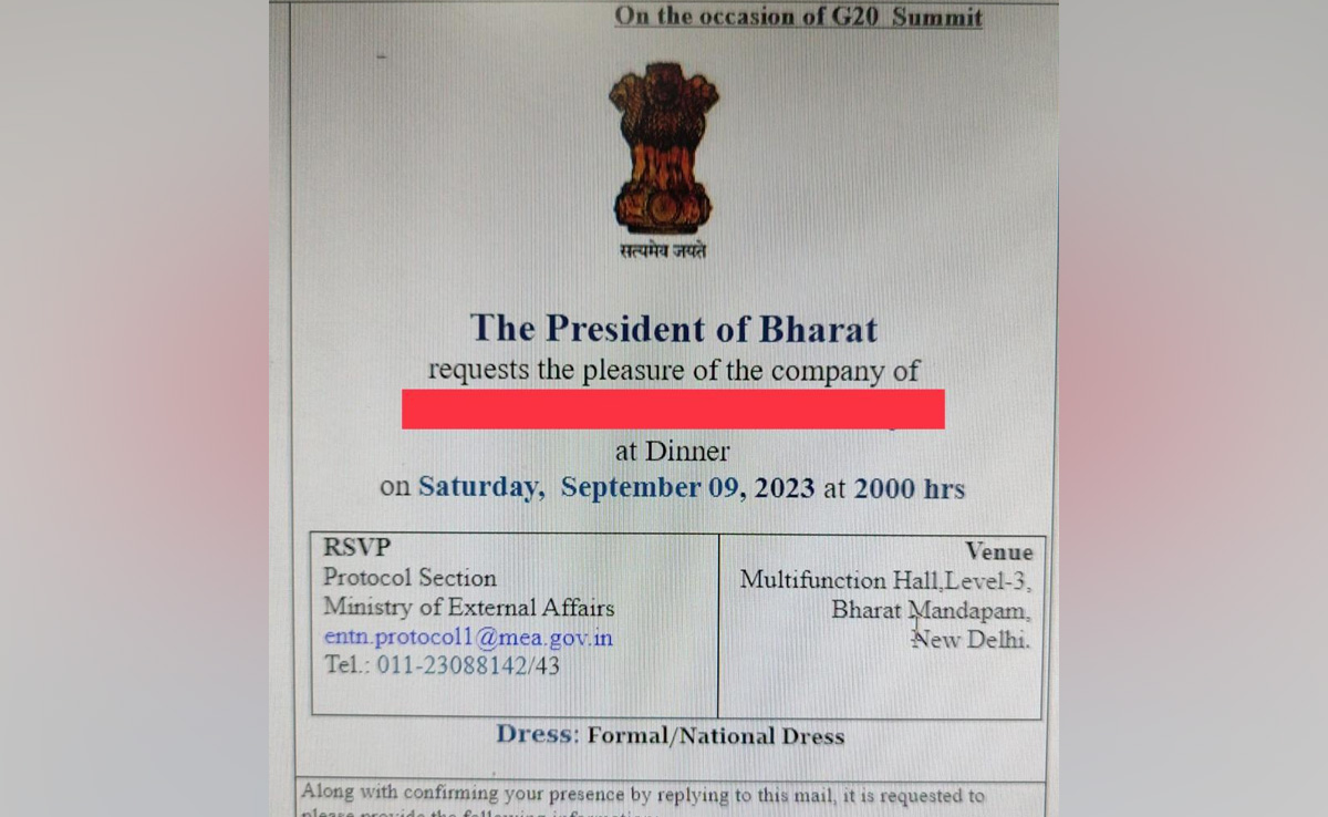 "President Of Bharat": G20 Dinner Invite Sparks Row