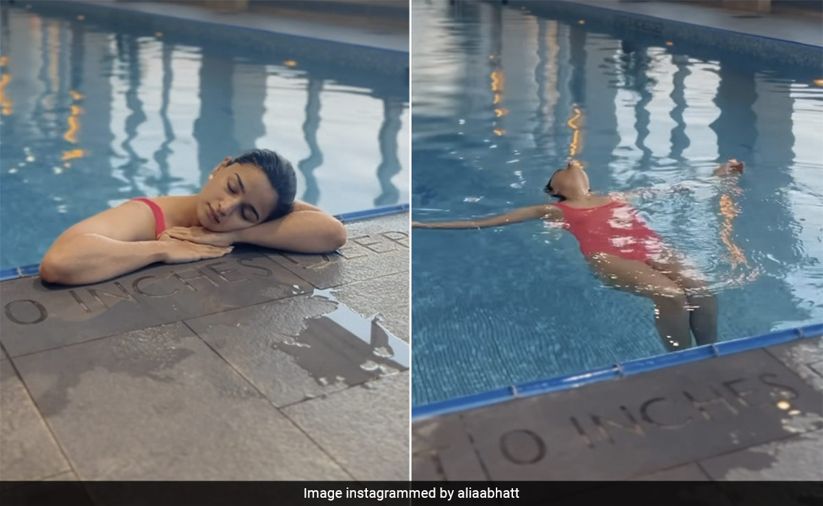 We Could All Use A Relaxing Day Off Just Like Alia Bhatt's Pool Day In A Pink Swimsuit