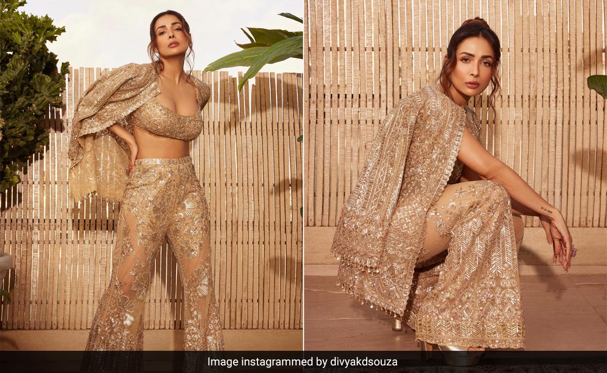 Malaika Arora's Gold Three-Piece Set Is A Shining Example Of Unconventional Festive Fashion