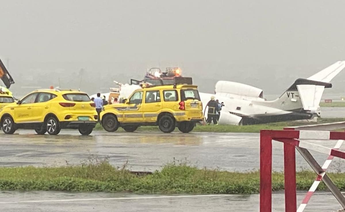 Private Aircraft Veers Off Runway At Mumbai Airport While Landing In Rain
