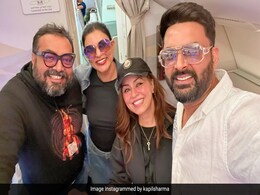 In Flight Pic Of Sushmita Sen, Kapil Sharma, Mahima Chaudhry And Anurag Kashyap In Flight Pic Of Sushmita Sen, Kapil Sharma, Mahima Chaudhry And Anurag Kashyap