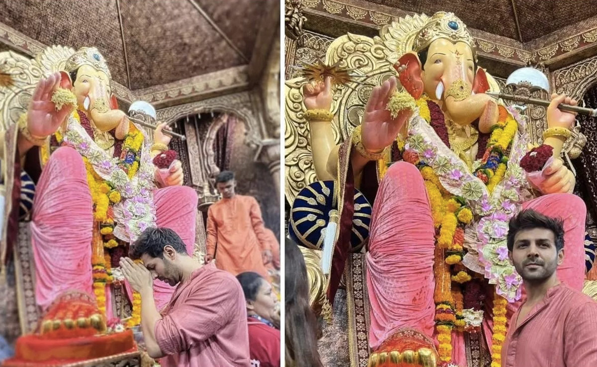 Bollywood: बप्पा के दर्शन करने पहुंचे कार्तिक आर्यन, तस्वीरें देखकर नहीं हटेंगी नजरें