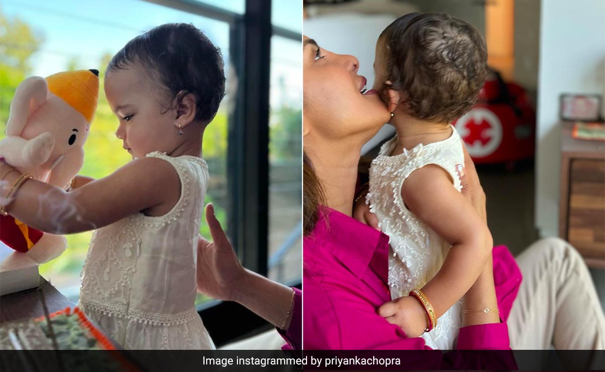 Ganesh Chaturthi 2023: "A Girl And Her Ganpati," Priyanka Chopra Captioned This Pic Of Daughter Malti Marie