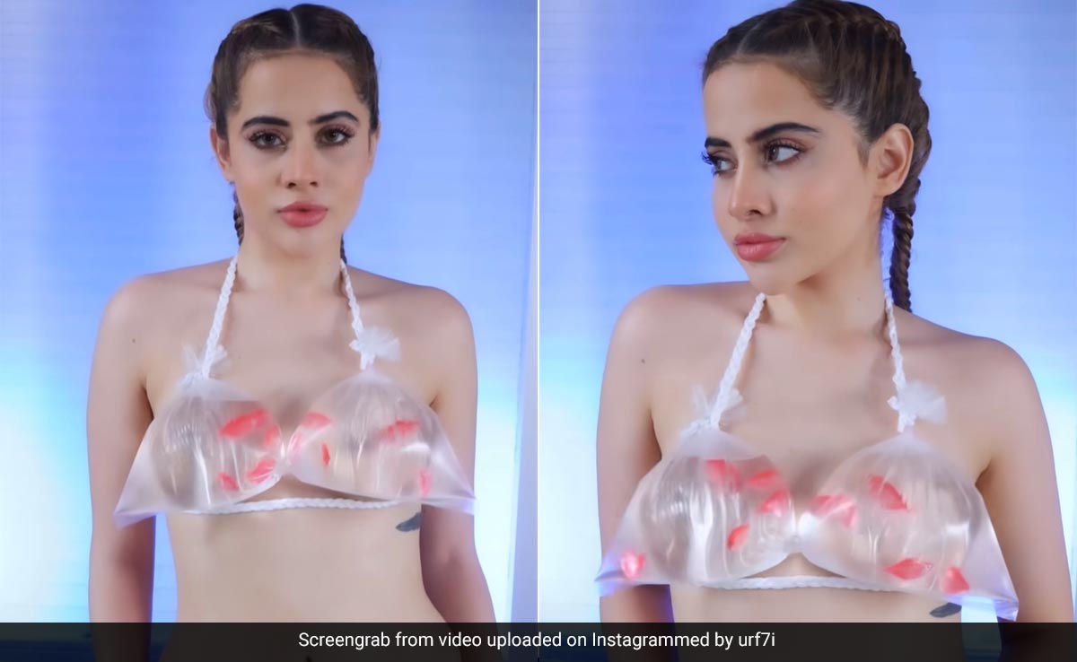 There's Nothing Fishy About Uorfi Javed In An Aquarium Bralette With Fish Swimming In It