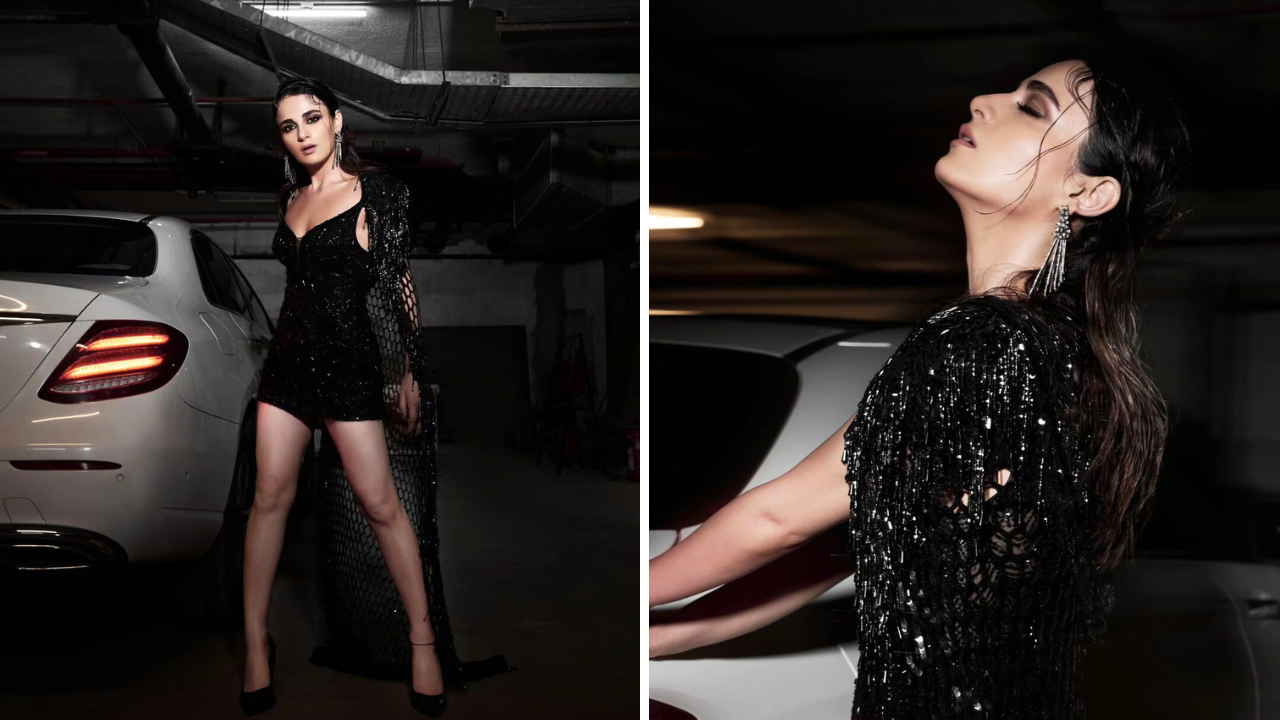 Radhika Madan's Little Black Dress Comes With A Fishnet Cape And A Fashionistas Dream