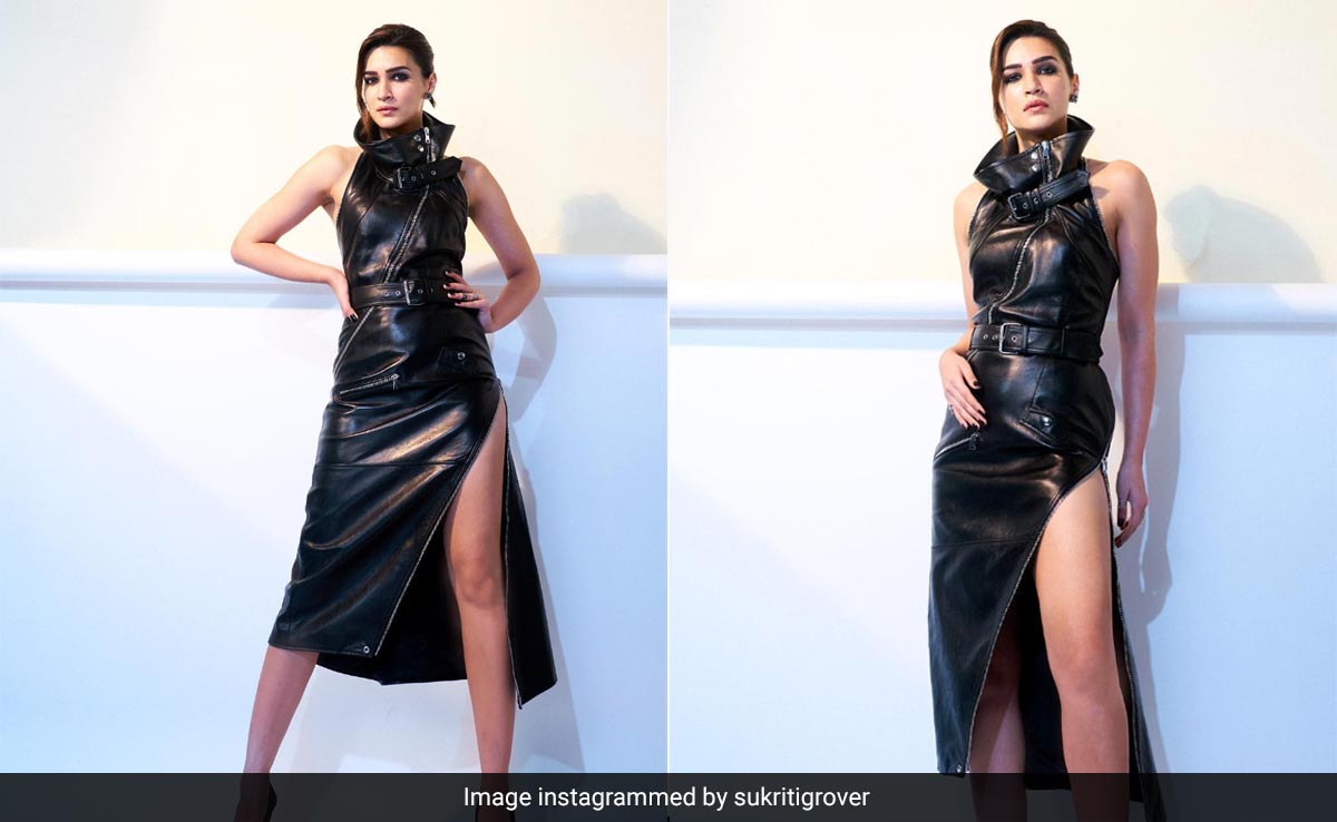 Nobody Looks As Fierce As Kriti Sanon Does In A Rs 5.84 Lakh Black Alexander McQueen Leather Dress