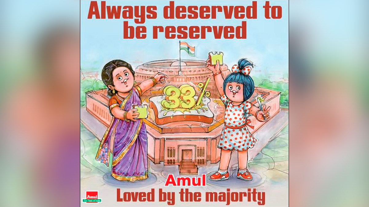 "Deserved To Be...": Amul Celebrates Passage Of Women's Reservation Bill