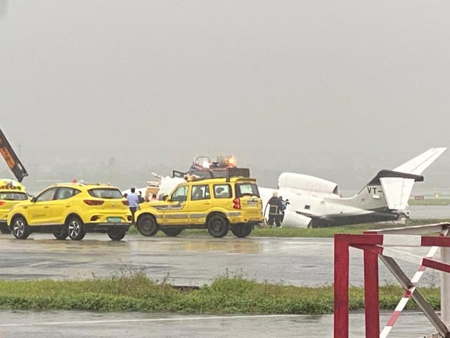 Private Aircraft Veers Off Runway At Mumbai Airport While Landing In Rain