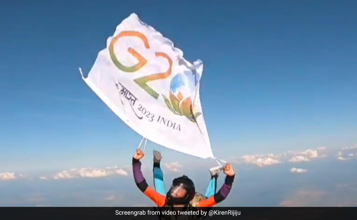 Man Skydives With G20 Flag To Celebrate Mega Summit, Kiren Rijiju Shares Video