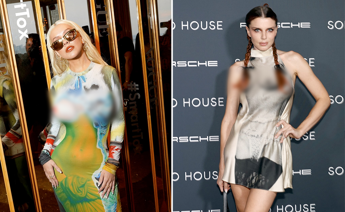 Julia Fox And Christina Aguilera's Naked Illusion Dresses Are Baring It All But Not In The Way You'd Think