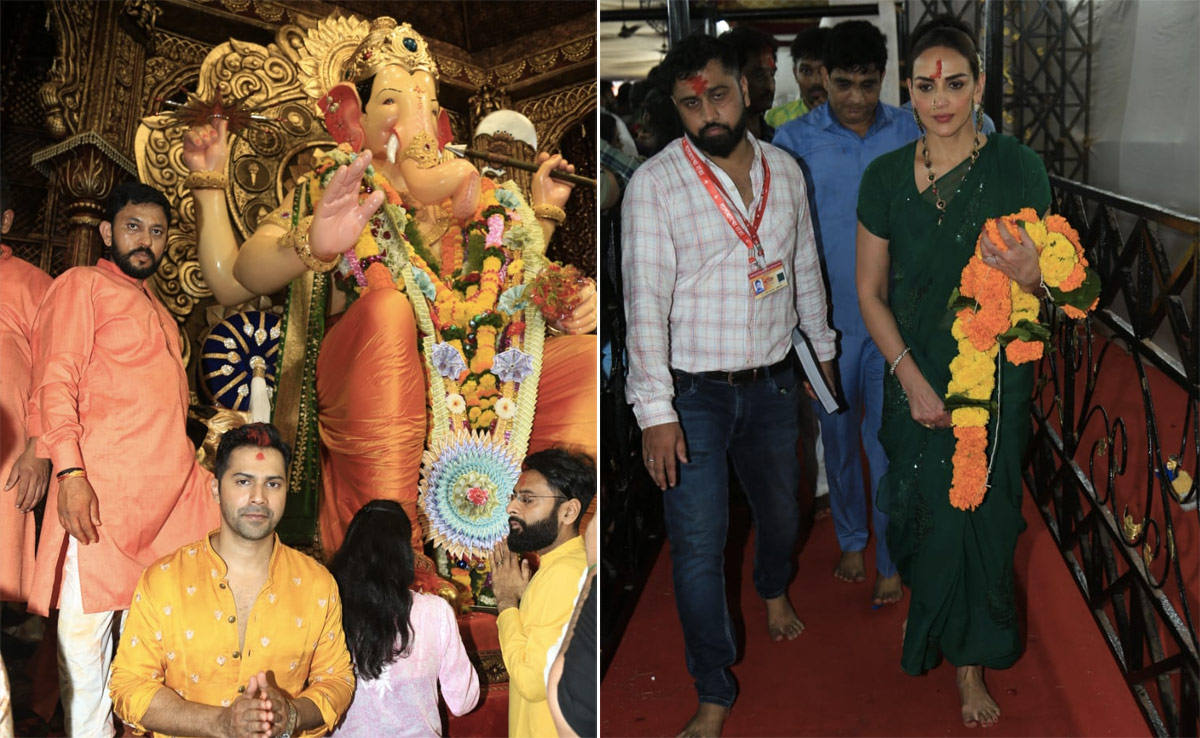 Ganesh Chaturthi 2023: Varun Dhawan, Esha Deol At Lalbaugcha Raja