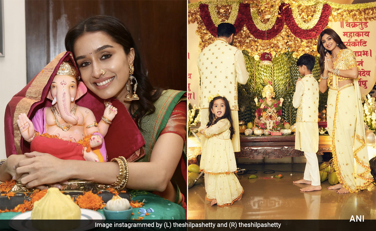 बॉलीवुड से लेकर टॉलीवुड तक, गणेशोत्स्व के रंग में रंगे नजर आए फिल्मी सितारे, ढोल नगाड़ों के साथ किया बप्पा का स्वागत