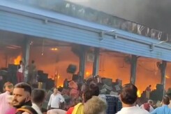 Huge Fire At Azadpur Mandi, Delhi's Largest Vegetable Market Huge Fire At Azadpur Mandi, Delhi's Largest Vegetable Market
