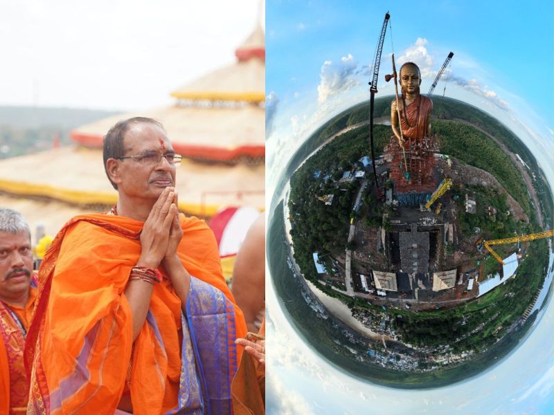 Statue of Oneness:ओंकारेश्वर में आदि शंकराचार्य की 108 फीट की प्रतिमा का अनावरण, CM ने चरणों में टेका माथा- तस्वीरें
