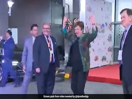 Watch: IMF Chief Joins In As Folk Dancers Welcome Her At Delhi Airport Watch: IMF Chief Joins In As Folk Dancers Welcome Her At Delhi Airport