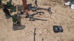 भारत-पाक सीमा क्षेत्र में मिला क्षतिग्रस्त ड्रोन, पाकिस्तान से हेरोइन तस्करी की आंशका