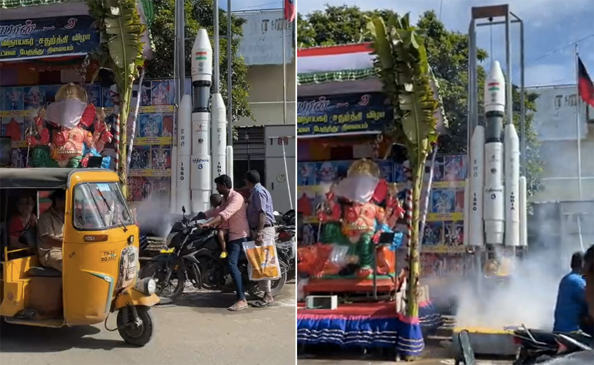 This Unique Ganesh Pandal In Chennai Features A Model Of Chandrayaan-3 Rocket