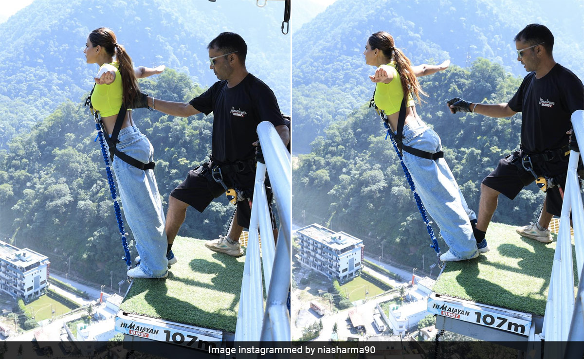 Nia Sharma's Adrenaline-Pumping Bungee Jumping Adventure In Rishikesh Will Keep You On The Edge Of Your Seat