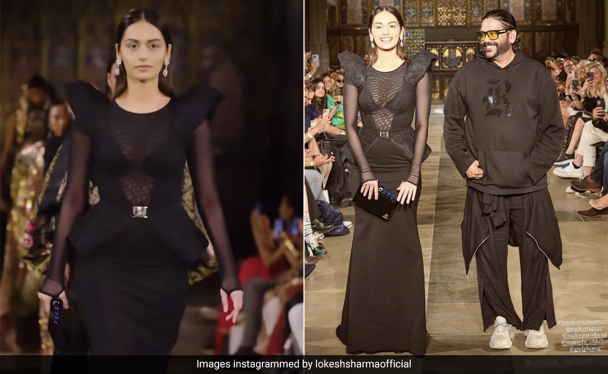From Pageant Queen To Runway Star, Manushi Chhillar Debuts At London Fashion Week 2023 In A Black Rocky Star Gown
