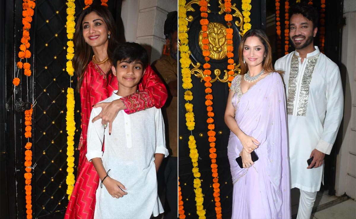 Ganesh Chaturthi 2023: Shilpa Shetty With Fam, Ankita-Vicky At Ekta Kapoor's House