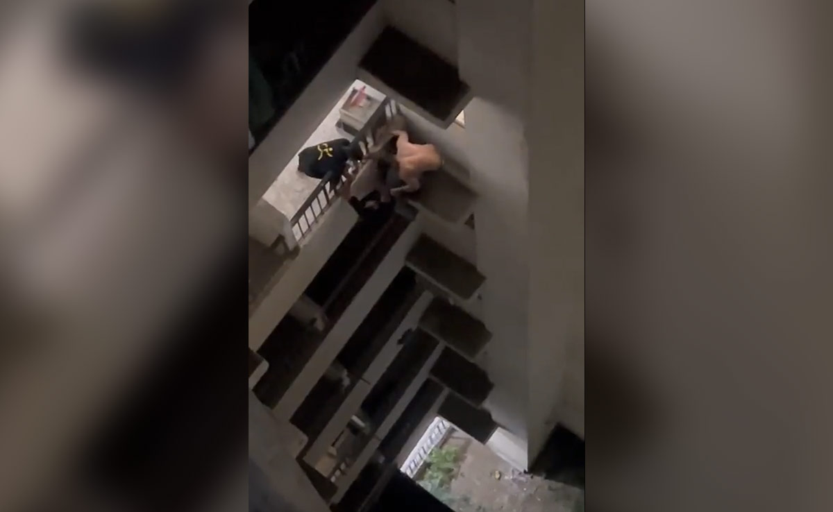 Video: Drunk Men Cause Chaos On 5th Floor Ledge At Greater Noida Apartment