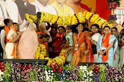 BJP's Women Workers Welcome PM Modi In Bhopal BJP's Women Workers Welcome PM Modi In Bhopal