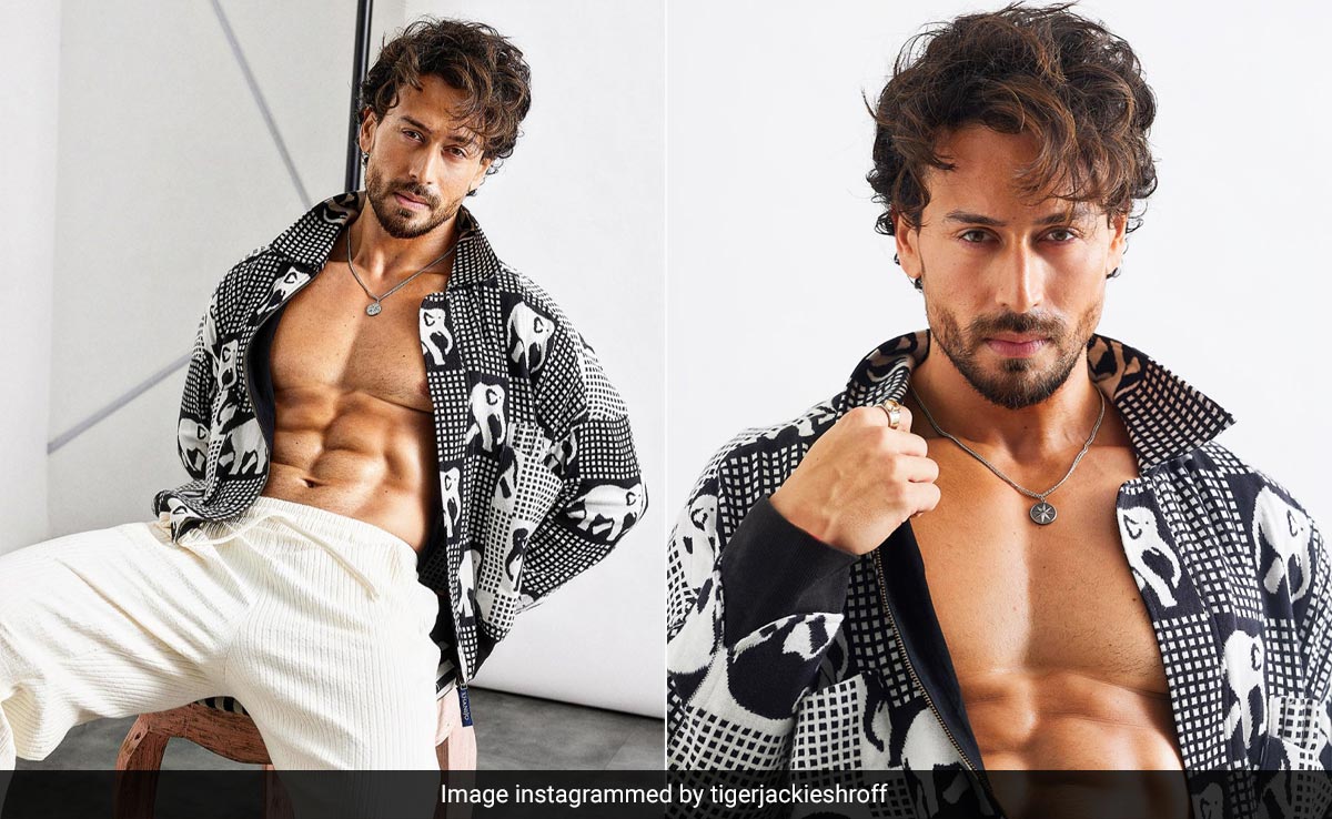 Tiger Shroff's Bomber Jacket Is All About Elephant Prints And His Washboard Abs