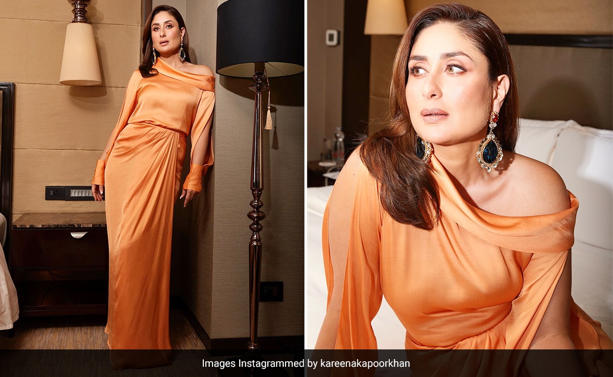 Kareena Kapoor's Off Screen Fashion Flair Gets A Satin Orange Upgrade
