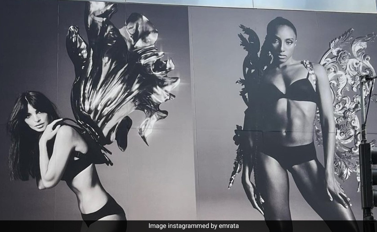 Supermodels Emily Ratajkowski And Ziwe Share An Iconic BFF Moment On Victoria's Secret Billboard