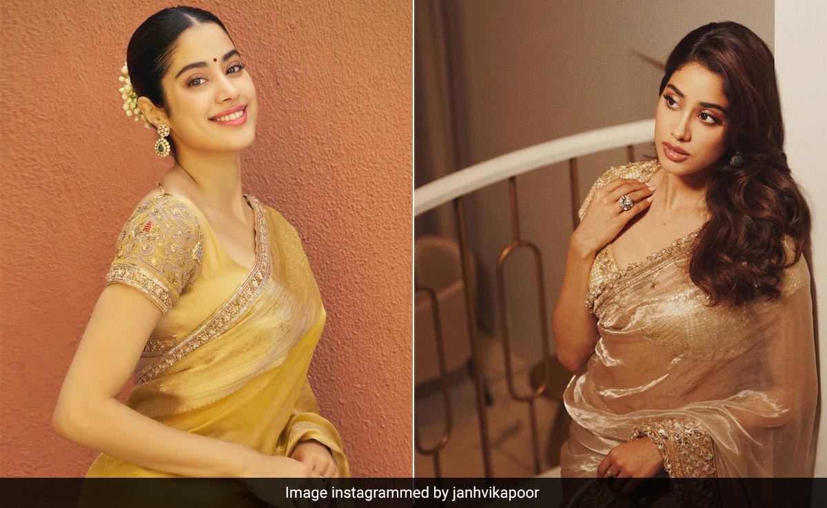 Janhvi Kapoor Took Her Manish Malhotra <i>Sarees</i> From Festive Day To Night Out Glam