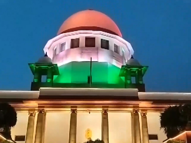 Supreme Court Illuminates In Tricolour Ahead Of  G20 Summit In Delhi