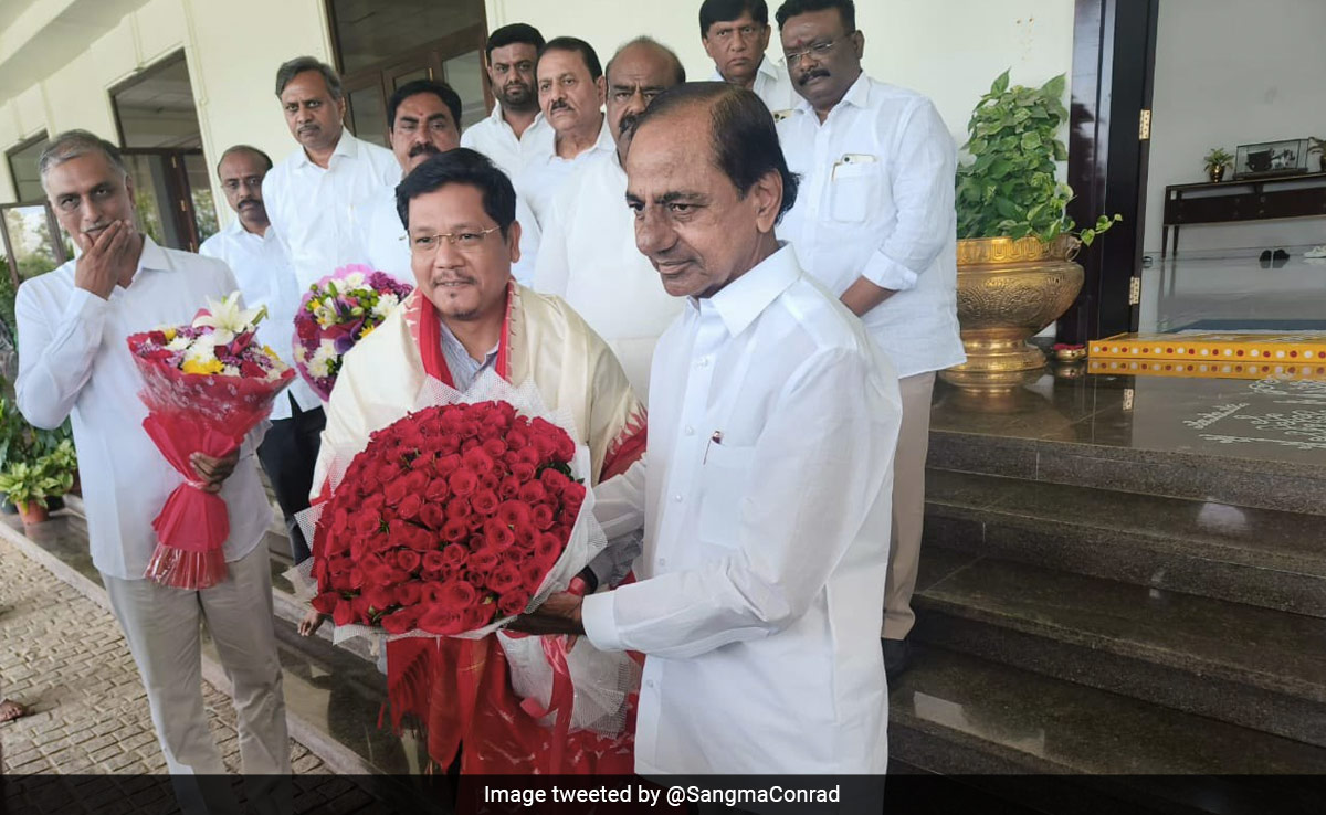 Meghalaya Chief Minister Conrad Sangma Visits KCR In Hyderabad
